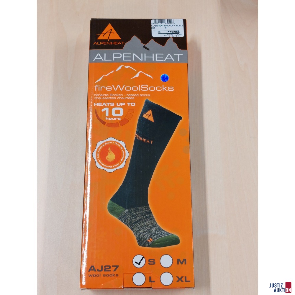 Beheizbare Socken der Marke Alpenheat Gr&ouml;&szlig;e S