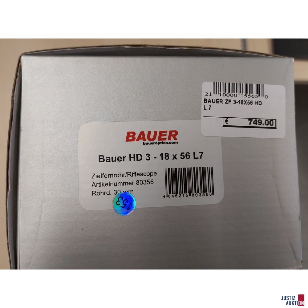 Zielfernrohr der Marke BAUER HD 3 – 3 – 18 x 56 L7