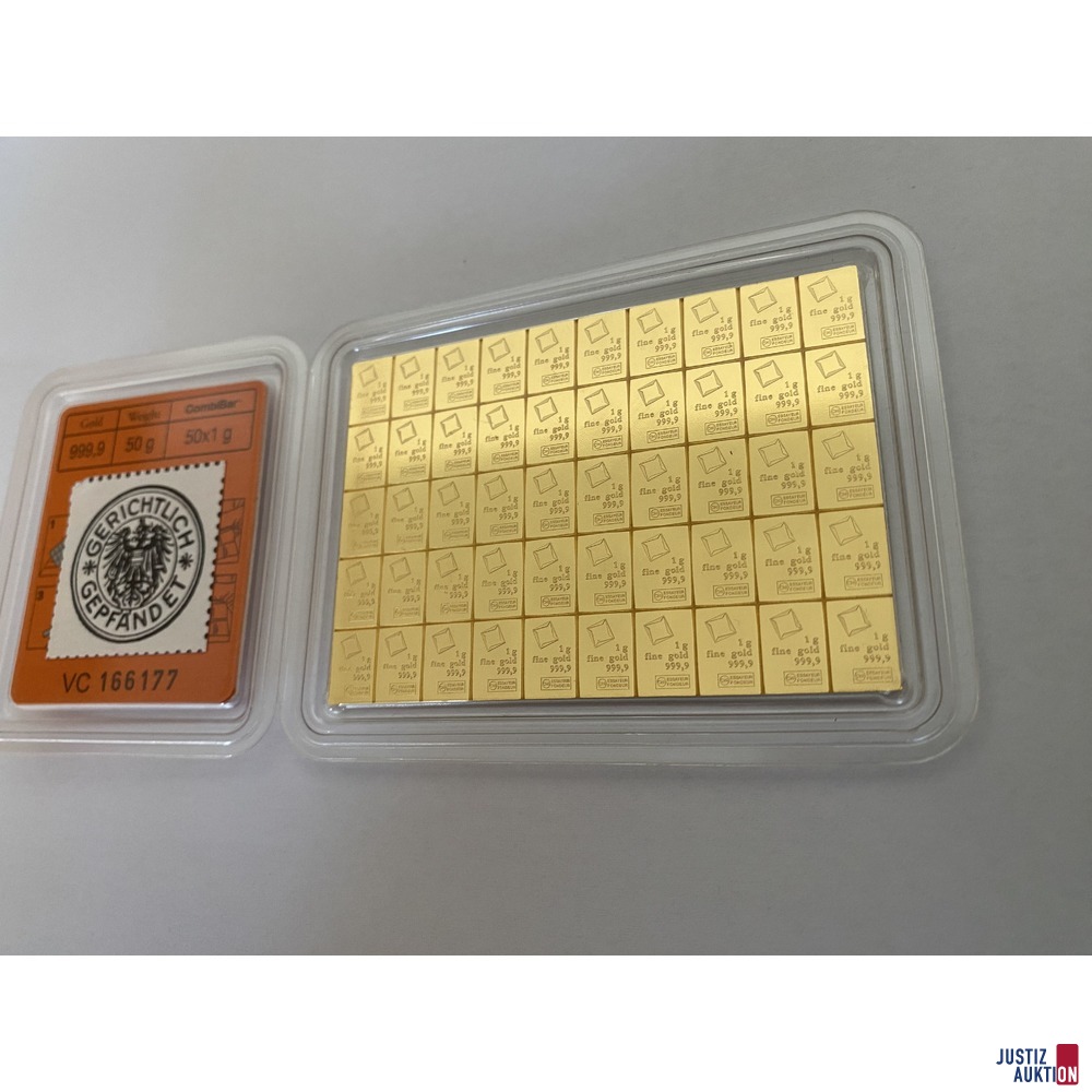 50 x 1 g Tafelgold  - 999,9 Gold - 50 g - verschweißt