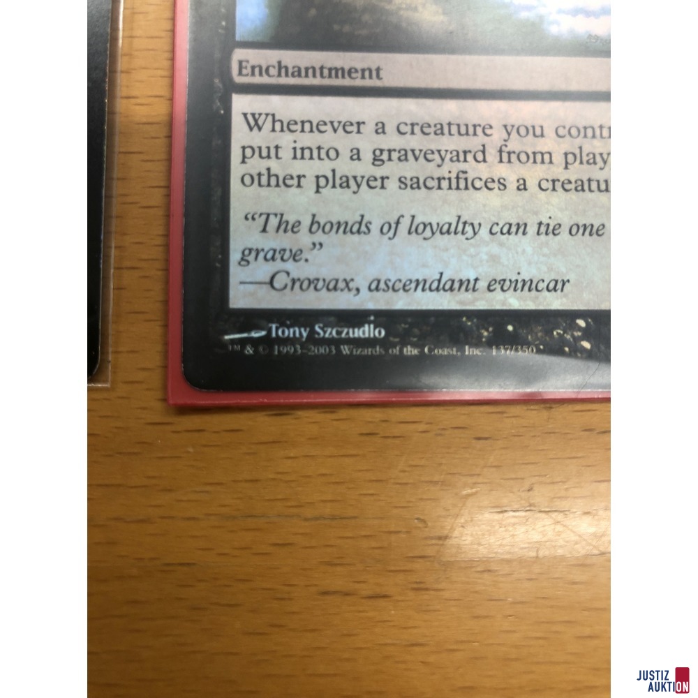 Box mit diversen Sammelkarten „MAGIC The Gathering“