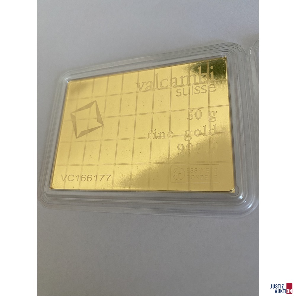 50 x 1 g Tafelgold  - 999,9 Gold - 50 g - verschweißt
