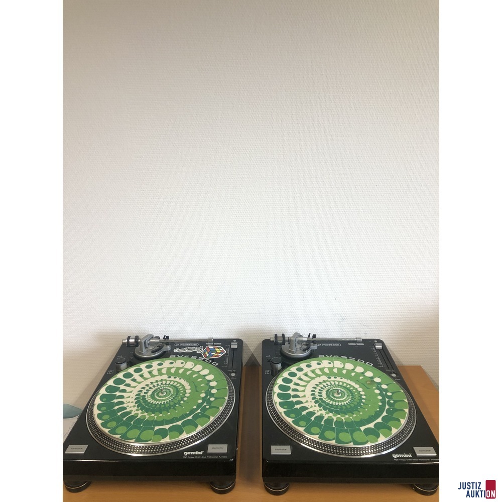 PIONEER CDJ-500ll Professional Compact Disc Player, Reloop DJ Mixer, 2x Gemini SV-2200 G-Force Professional DJ Plattenspieler