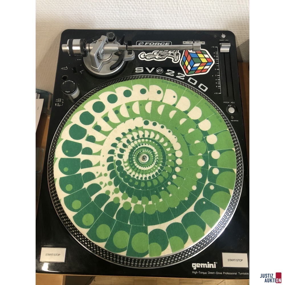 PIONEER CDJ-500ll Professional Compact Disc Player, Reloop DJ Mixer, 2x Gemini SV-2200 G-Force Professional DJ Plattenspieler