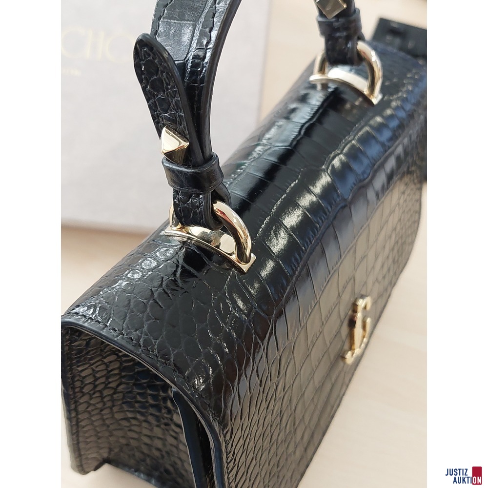 Umhängetasche der Marke Jimmy Choo Exotenleder schwarz