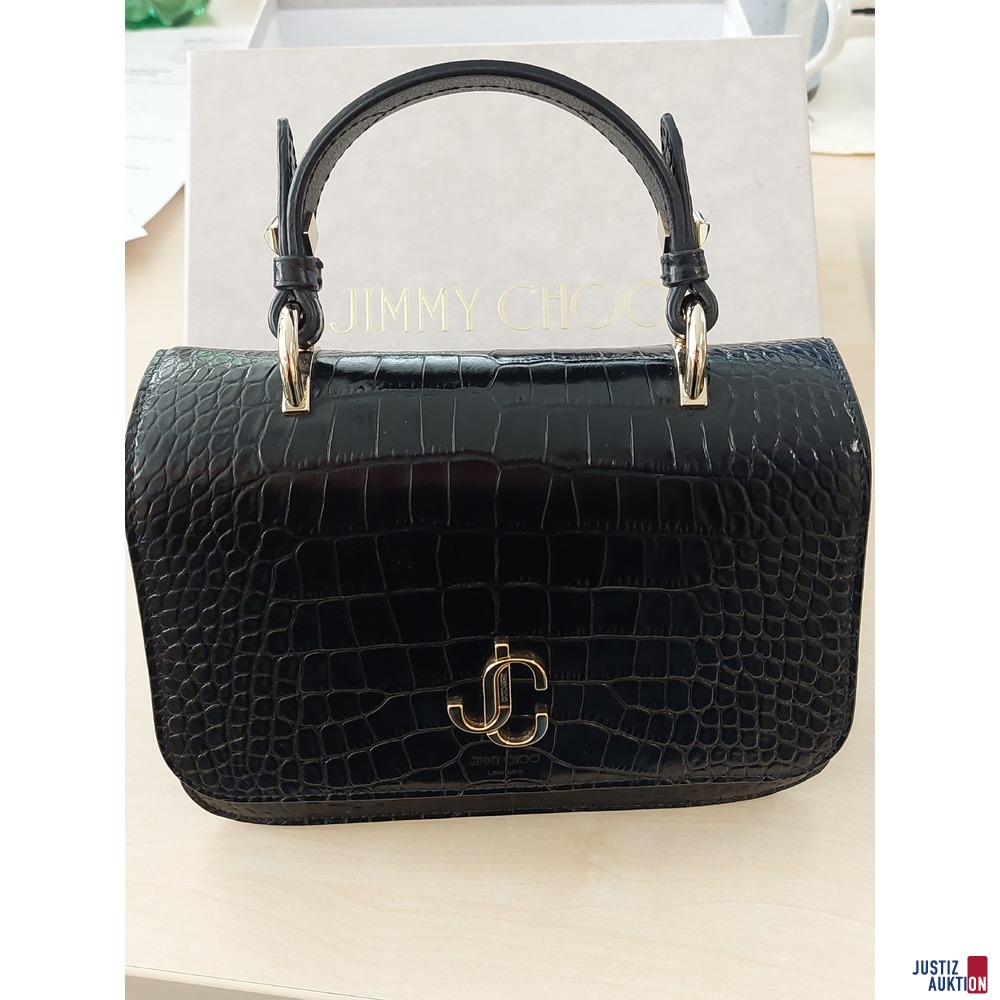 Umhängetasche der Marke Jimmy Choo Exotenleder schwarz