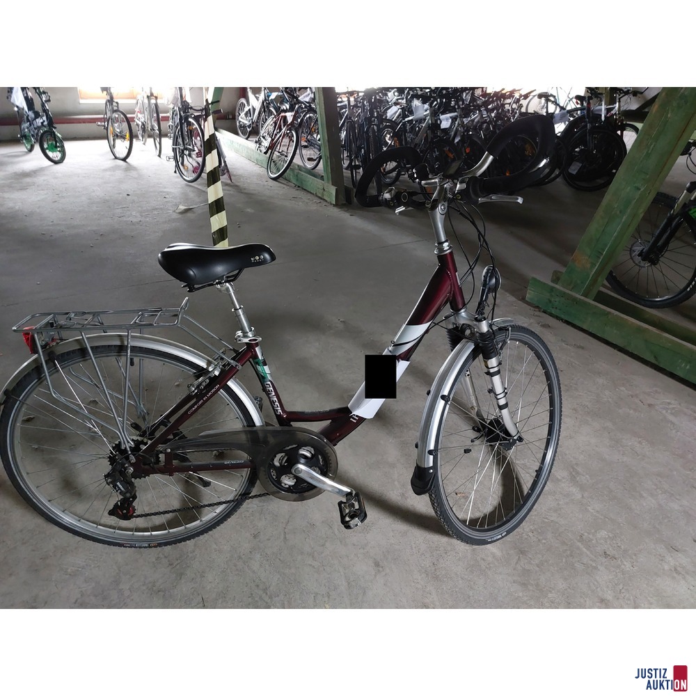Damen City Bike Genesis - Typ IKARIA SX weinrot/silber