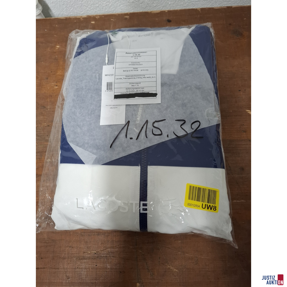 Lacoste Trainingsanzug Gr&ouml;&szlig;e 5