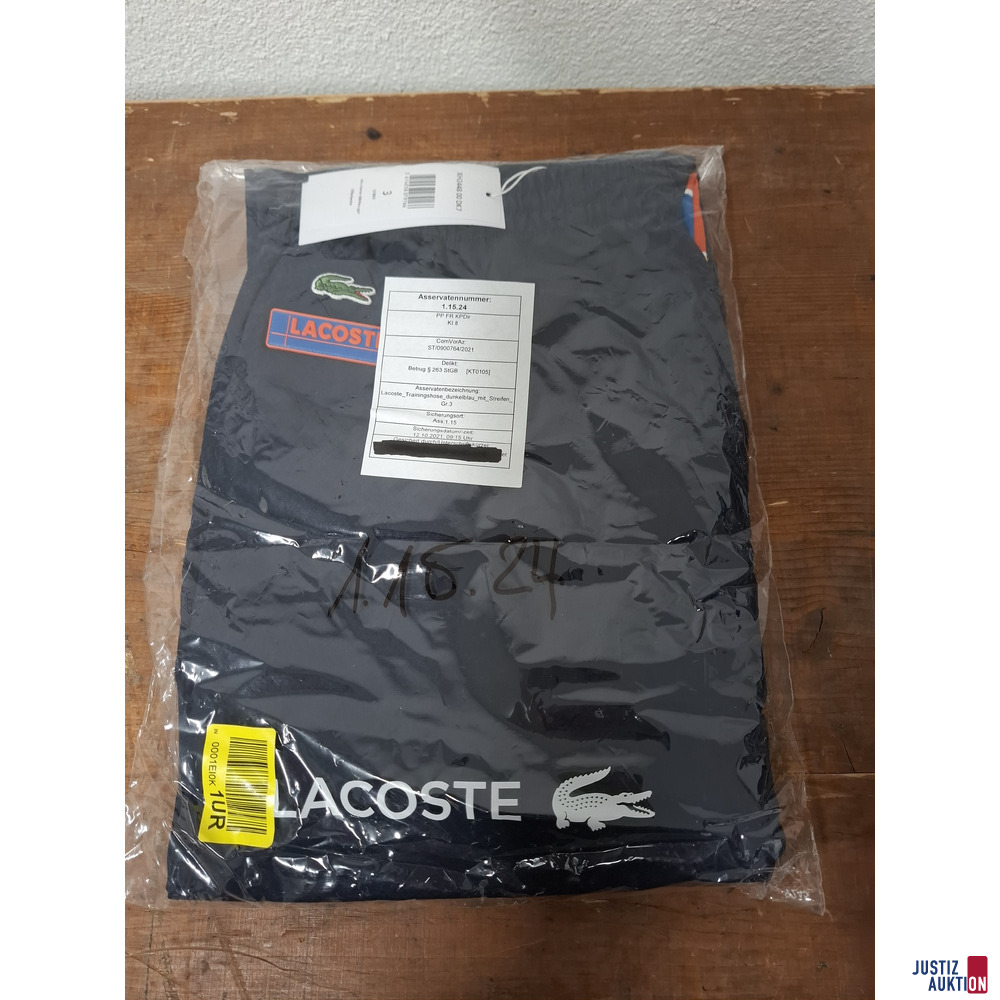 Lacoste Traingshose Gr&ouml;&szlig;e 3