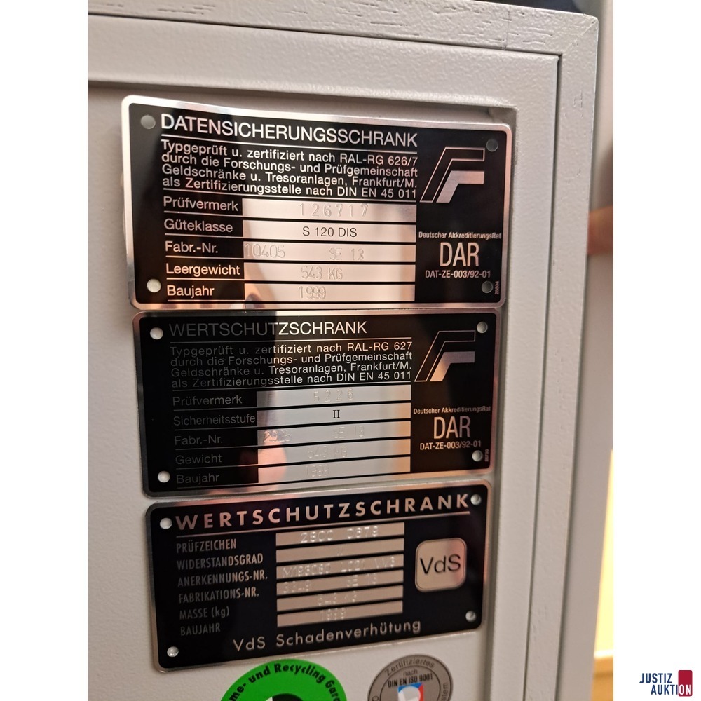 Datensafe Typenschild