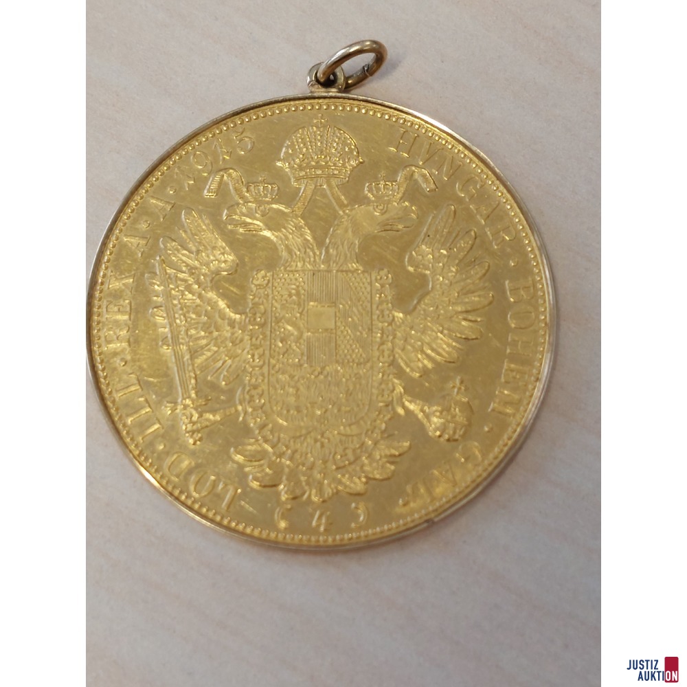 Vierfachdukaten Neuprägung in 14 Karat 585 ‰