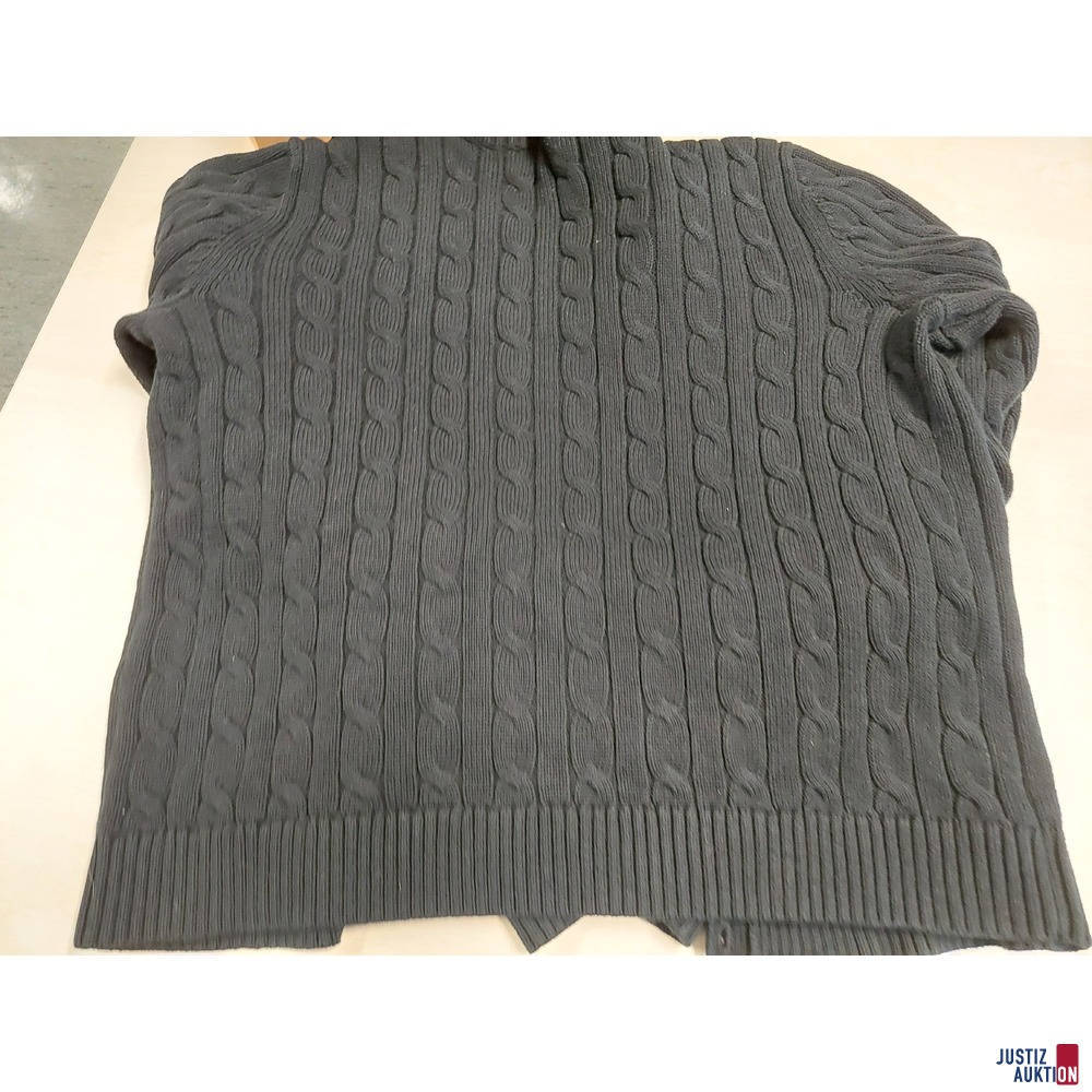 Damenstrickweste der Marke Ralph Lauren schwarz&comma; Zopfmuster&comma; Gr&period; XL gebraucht