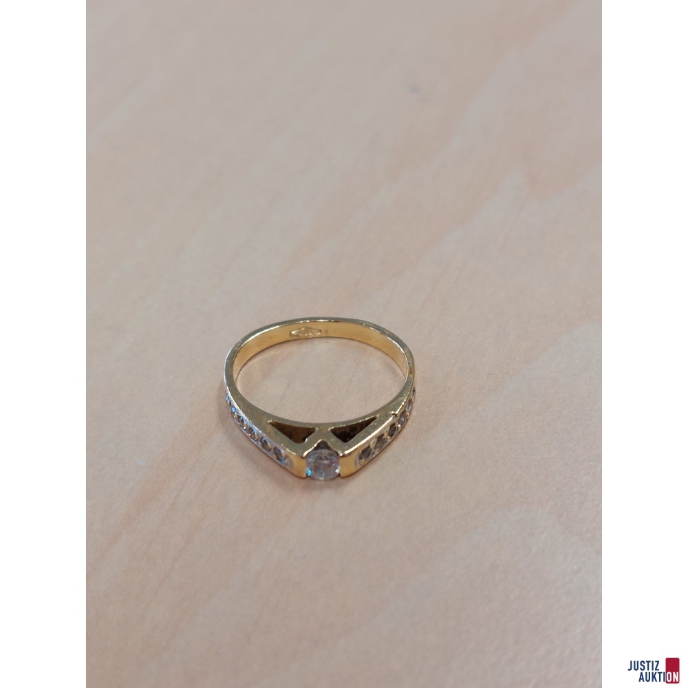 Damenring 585 ‰ Gelbgold punziert 2,7 g Größe 53