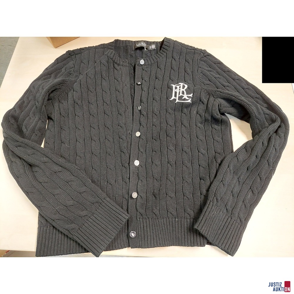 Damenstrickweste der Marke Ralph Lauren schwarz&comma; Zopfmuster&comma; Gr&period; XL gebraucht