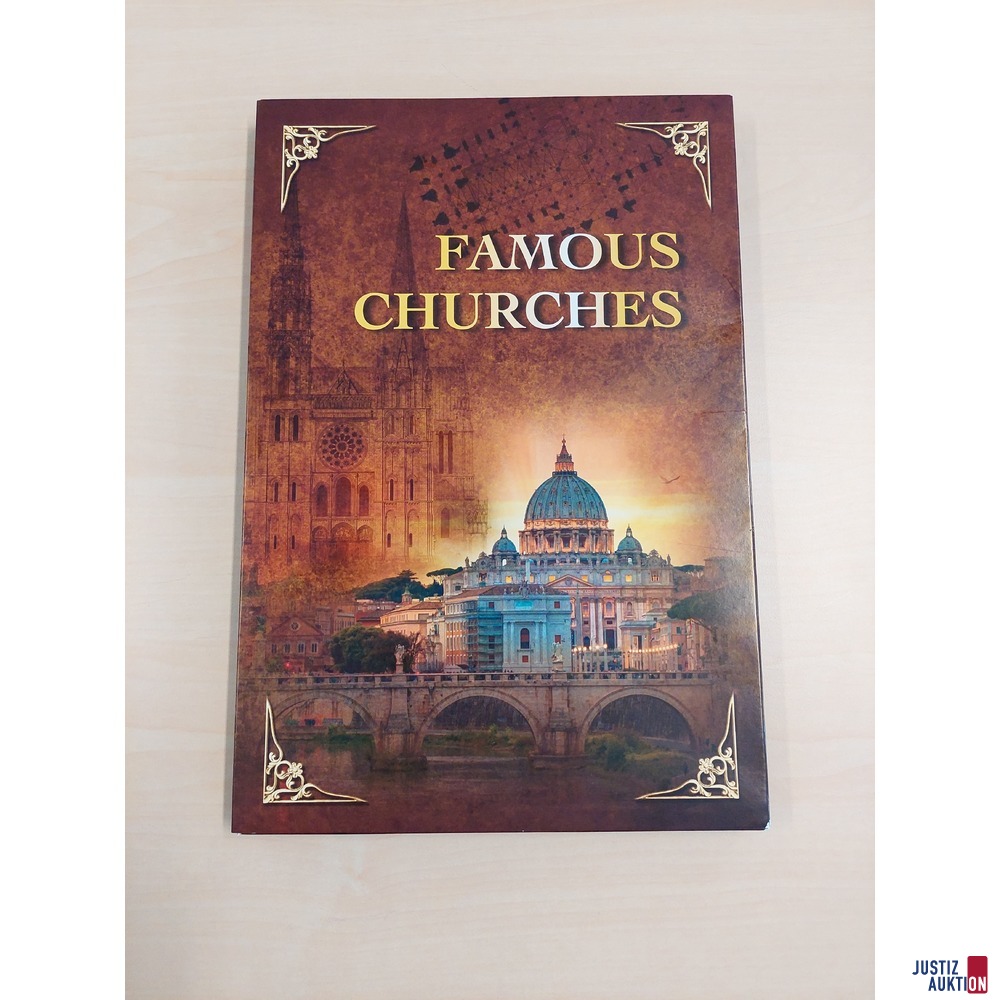 Münzset - Famous Churches of Europe mit 16 Medaillen