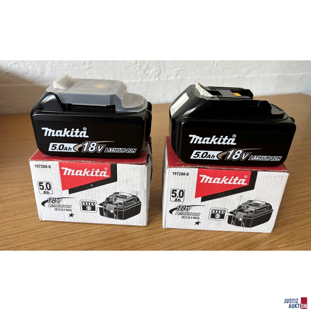 2x Makita Akku BL1850B 5.0Ah 18V