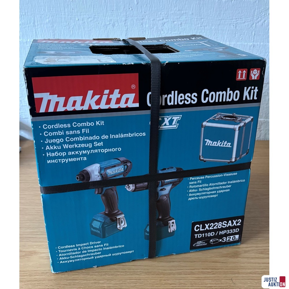 Karton Außenansicht (vor dem Öffnen mit Umreifungsband)