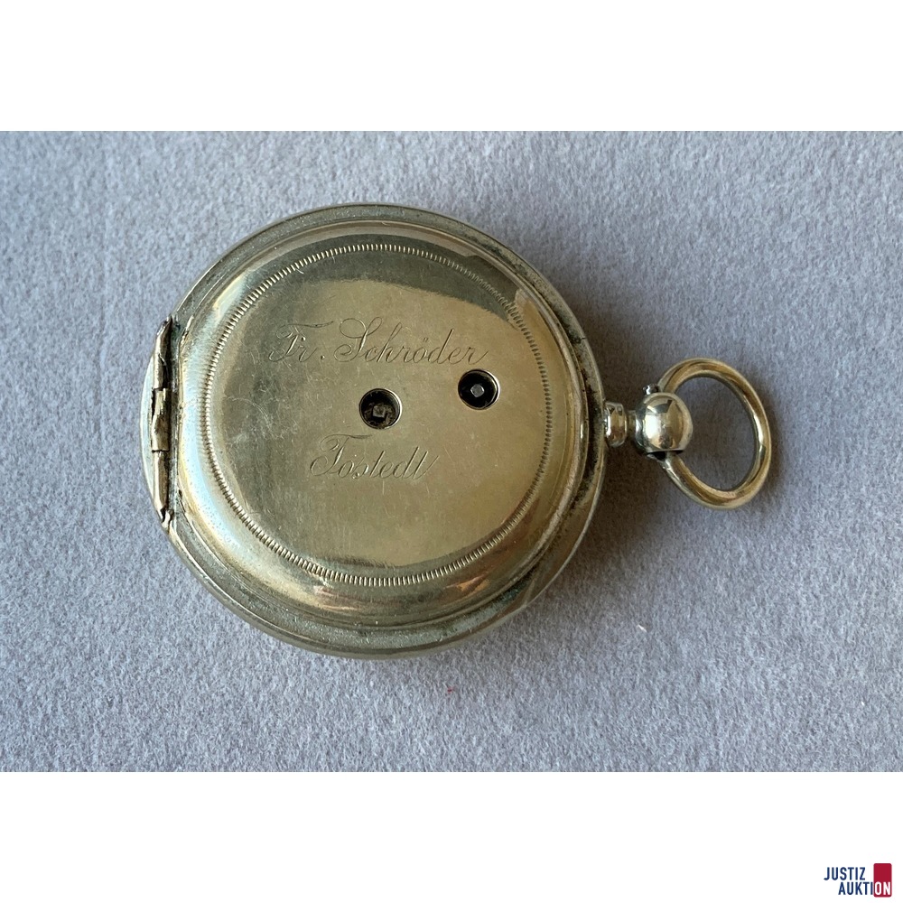 Taschenuhr "Fr. Schröder, Tostedt" hinten