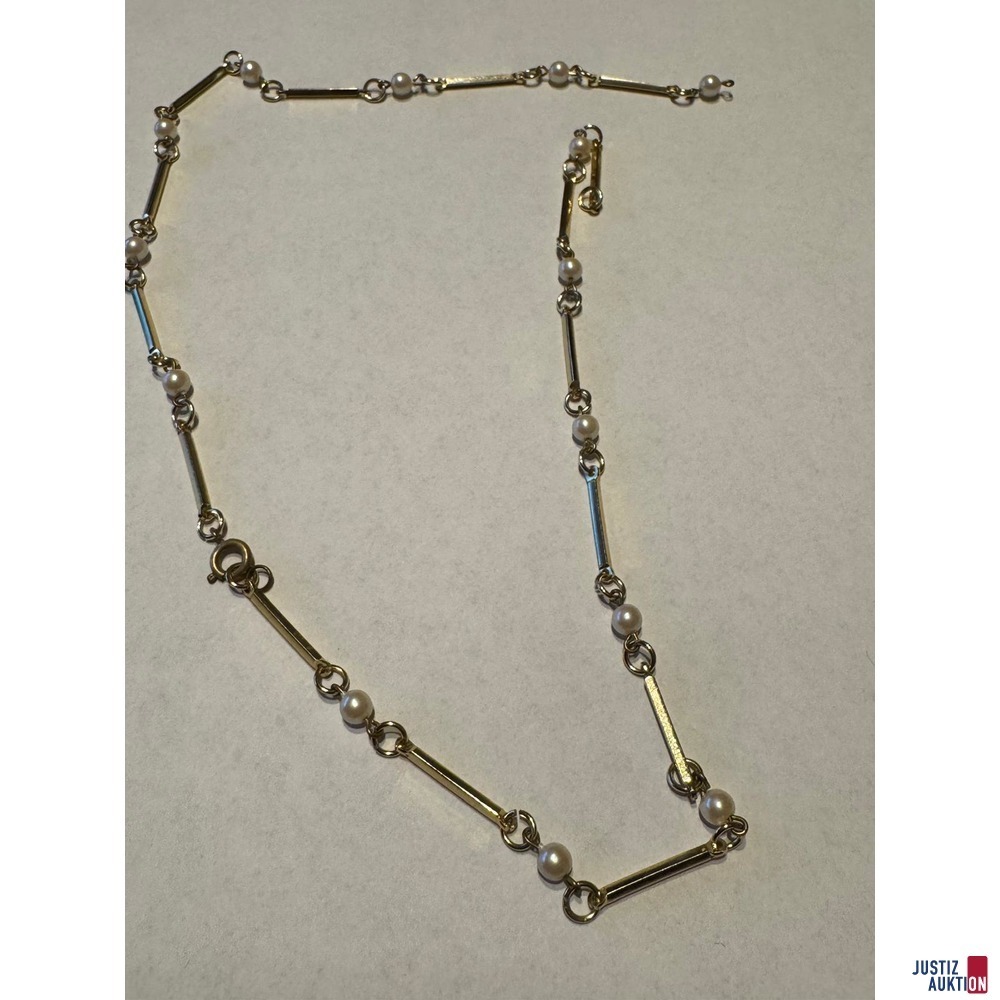 Gliederkette mit Perleneinschl&uuml;ssen