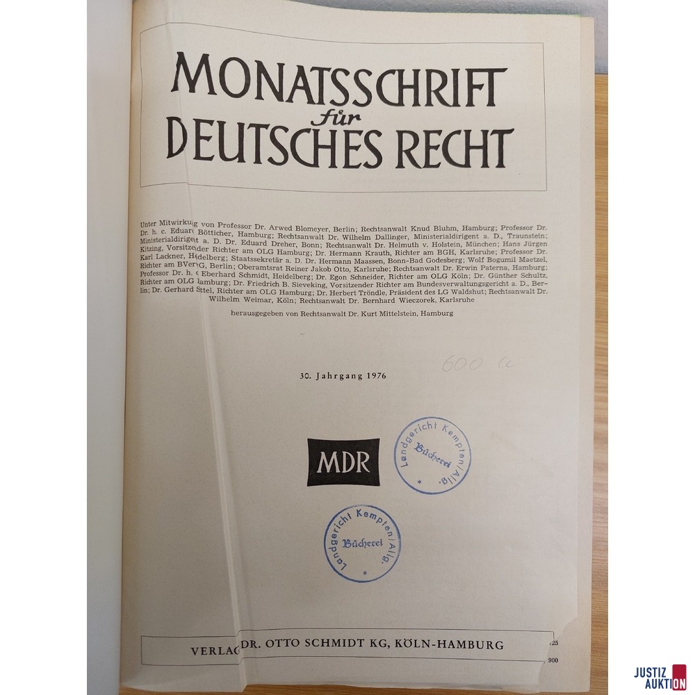Monatsschrift für Deutsches Recht 1976 - 2000