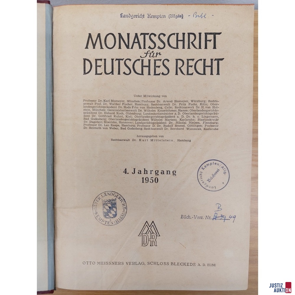 Monatsschrift für Deutsches Recht 1950 - 1975