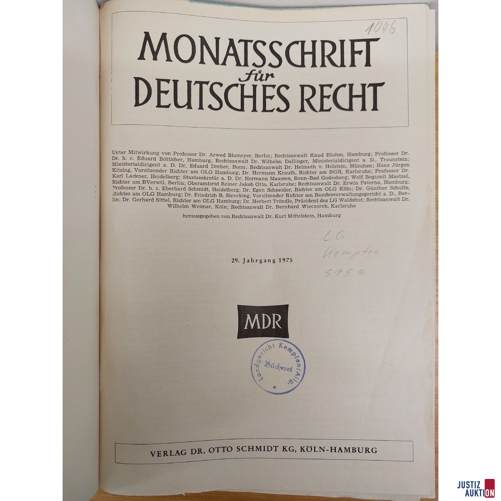 Monatsschrift für Deutsches Recht 1950 - 1975