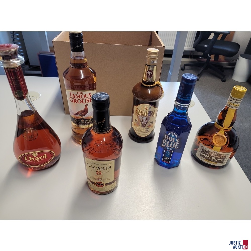  6 Flaschen alkoholhaltiger Getränke