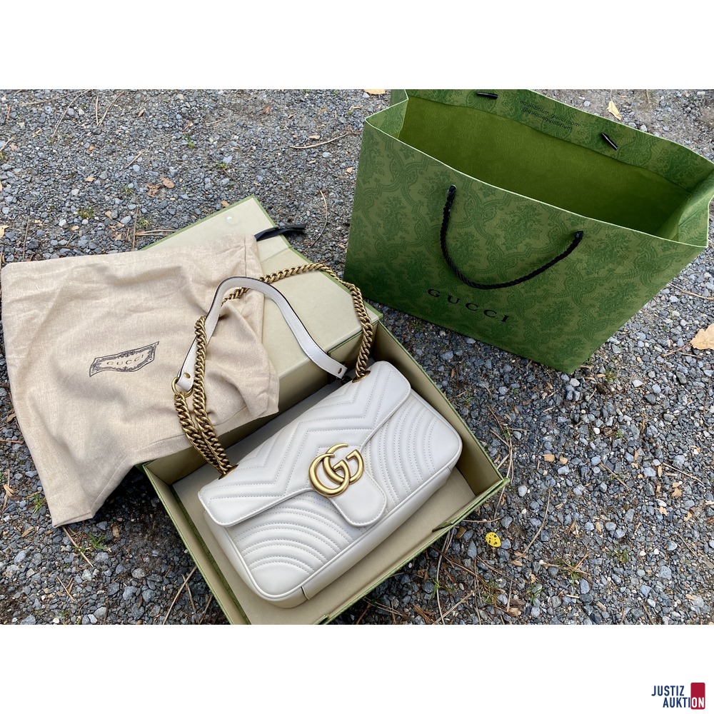GG Marmont Mini-Tasche aus Matelassé-Leder GUCCI weiß Leder - NEU OVP