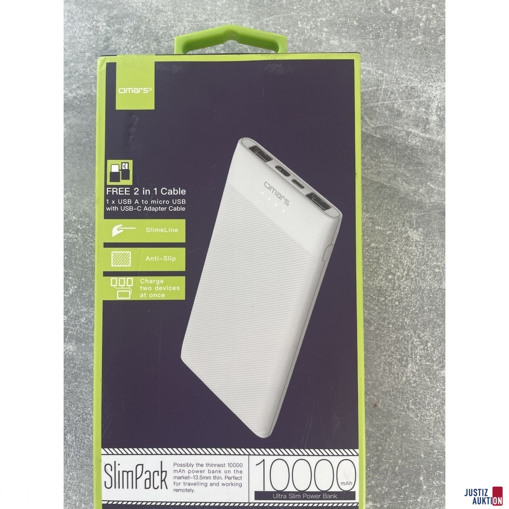 Powerbank 'omars SlimPack 10.000'