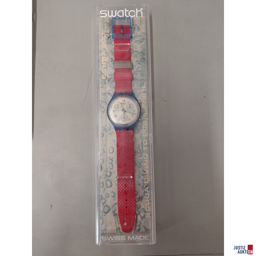 Swatch Model Twenty Two Jewels 25 mit H&uuml;lle -&nbsp;Batteriebetrieben&nbsp;Plastikband