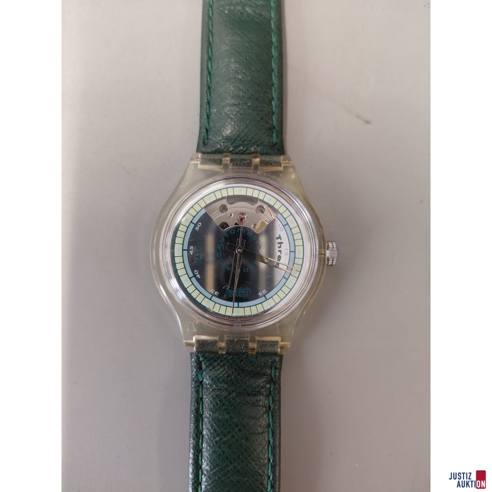 Swatch Twenty Three Jewels Automatik&comma; Lederband