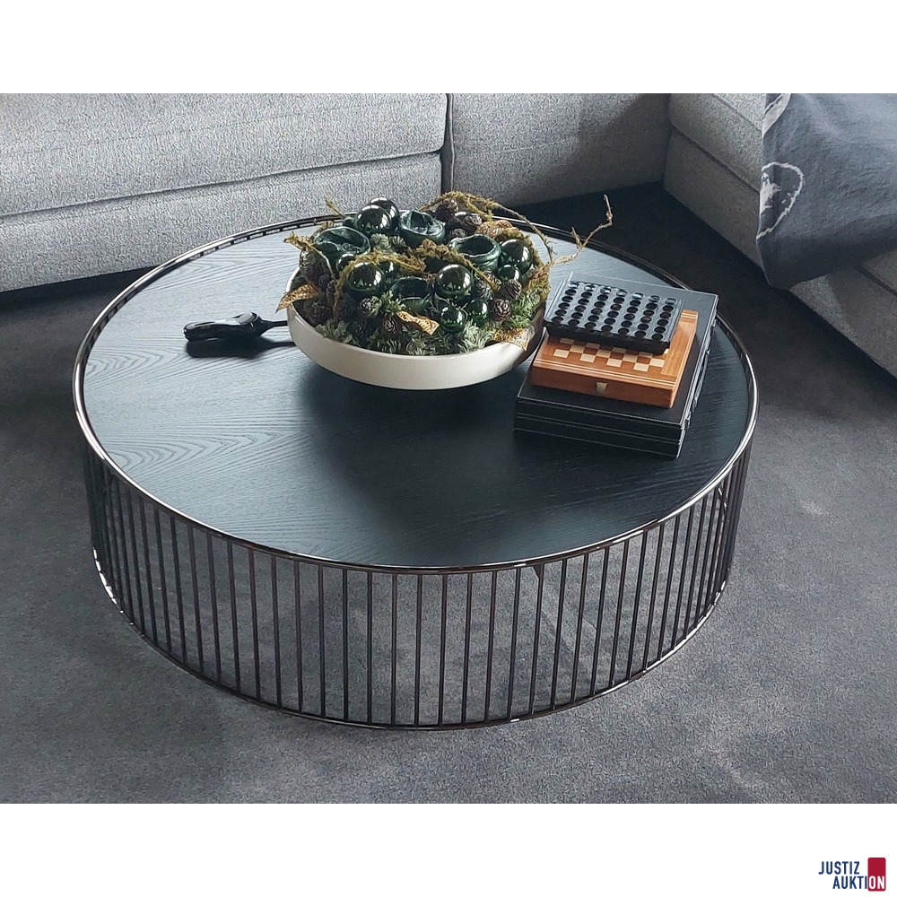 Minotti Couchtisch Rund - Modell Cuafield Black Nickel