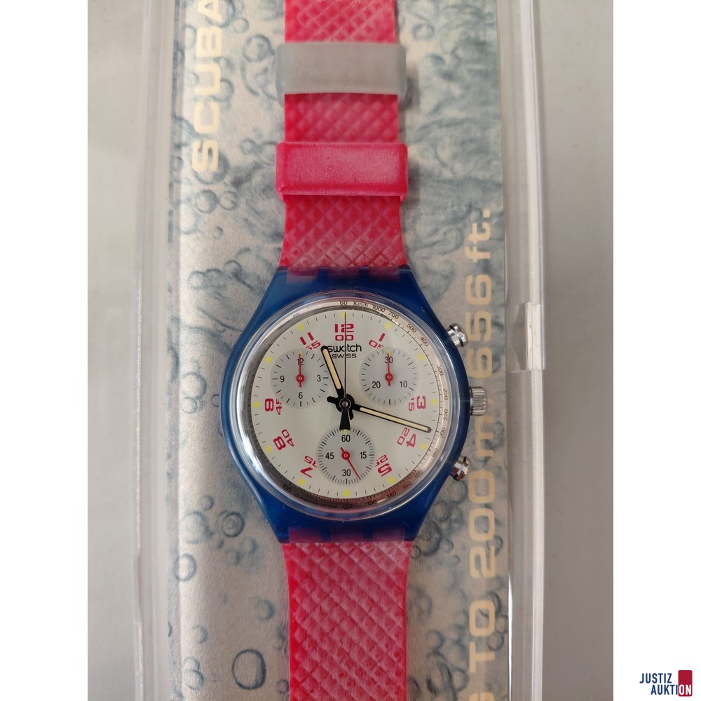 Swatch Model Twenty Two Jewels 25 mit H&uuml;lle -&nbsp;Batteriebetrieben&nbsp;Plastikband
