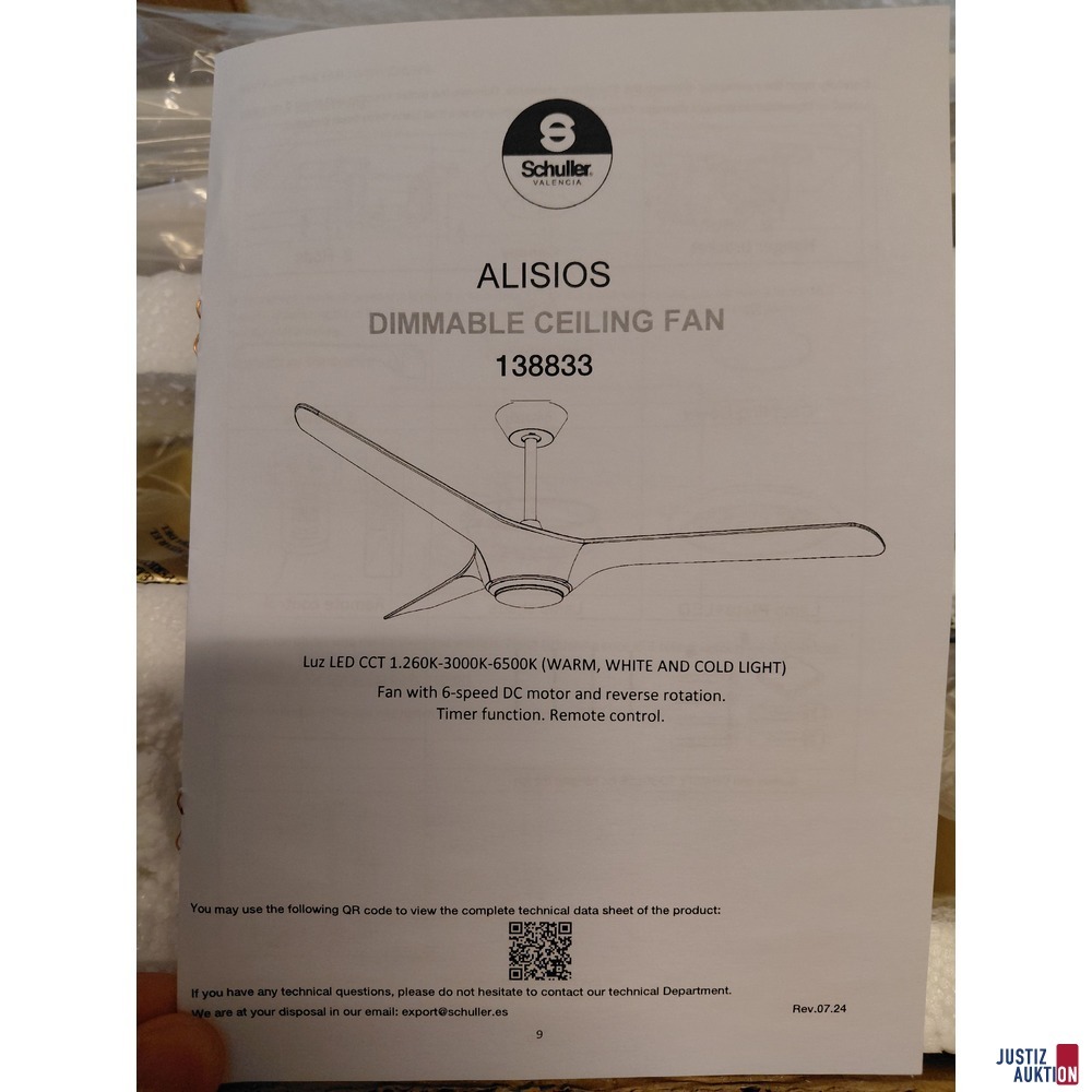 Dimmbarer Deckenventilator von Schuller