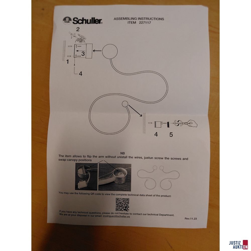 Wandleuchte von Schuller