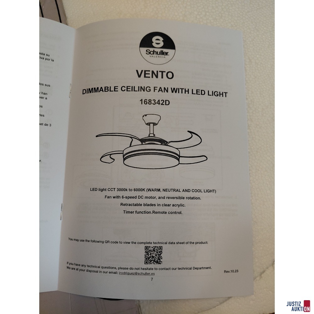 Dimmbarer Deckenventilator von Schuller