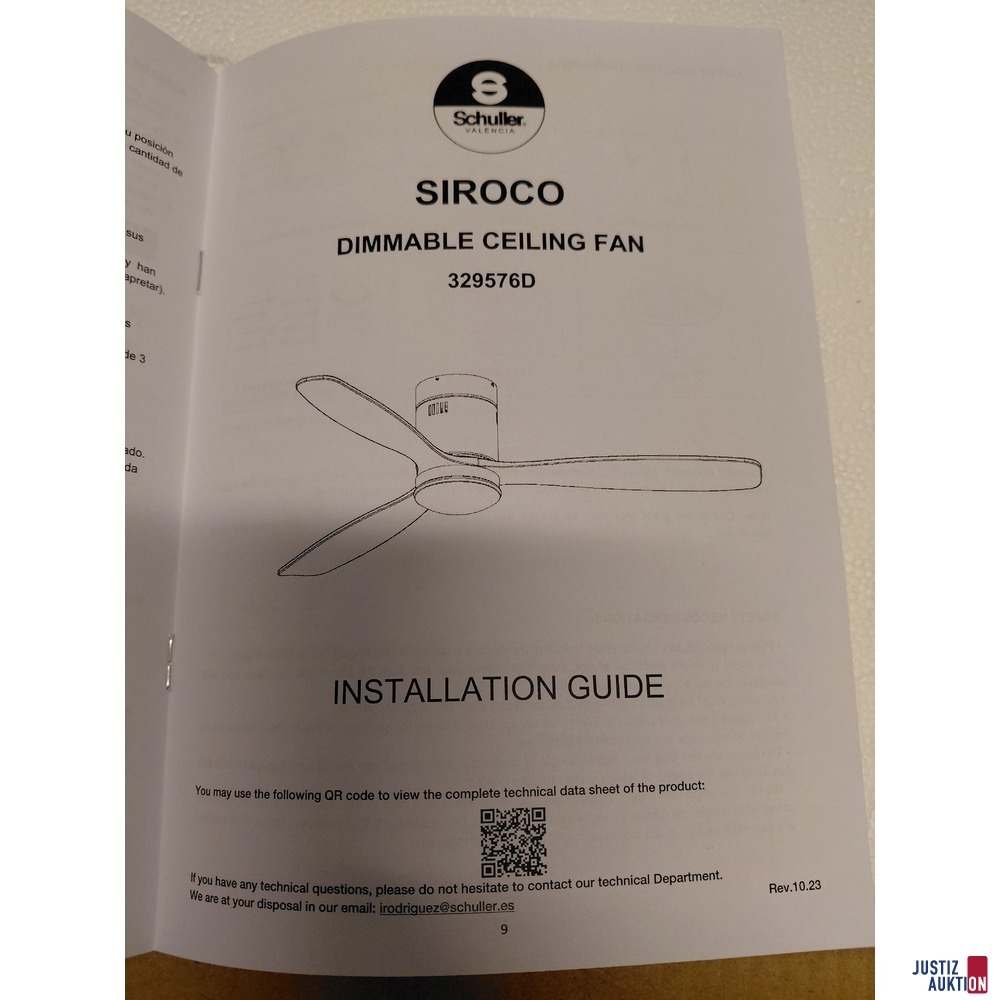 Dimmbarer Deckenventilator von Schuller