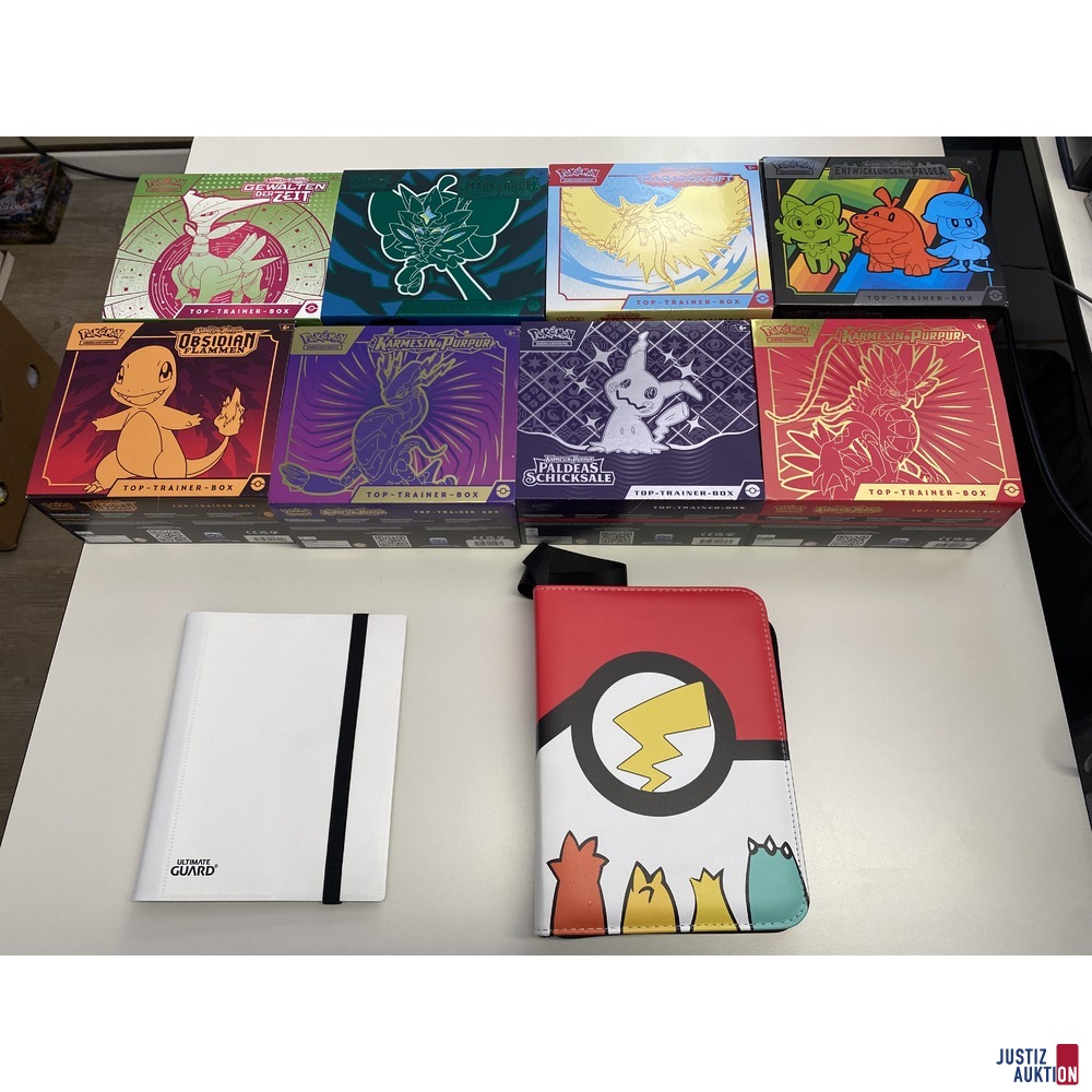 Pokemon Boxen 8 Stück und Sammelalben 2 Stück