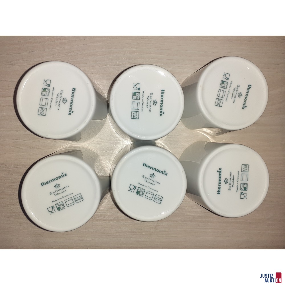 6 Porzellansch&auml;lchen von unten