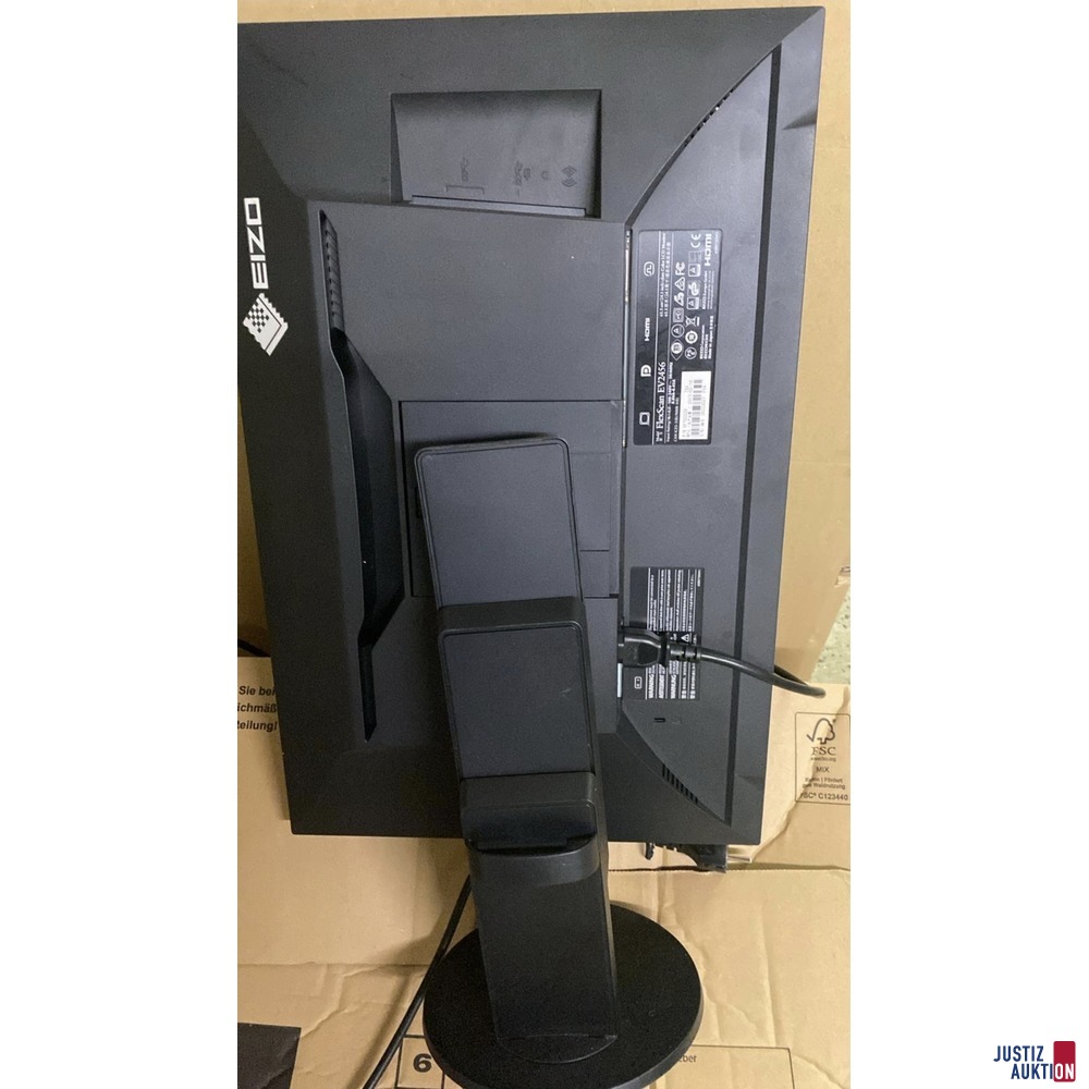 Monitor von hinten mit Typenschild