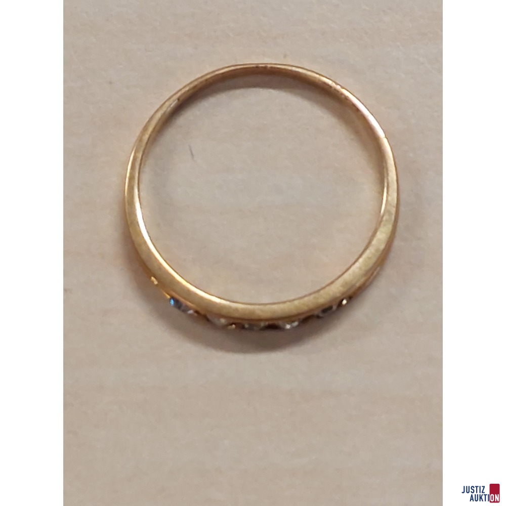 Modeschmuck Damenring mit wei&szlig;em Schmuckstein Gr&ouml;&szlig;e 56