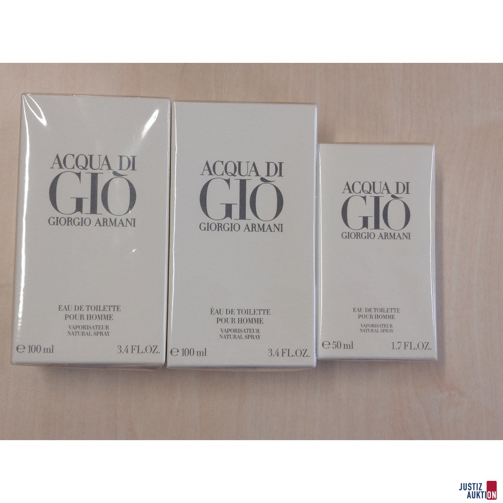 3 St&uuml;ck Eau de Toilette Pour Homme der Marke Giorgio Armani 1x 50 ml&comma; 2x 100 ml NEU &ndash; in Origialverpackung