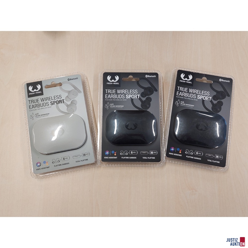 3 Packungen In-Ear-Kopfh&ouml;rer Sport der Marke Fresh&DiacriticalAcute;n Rebel
