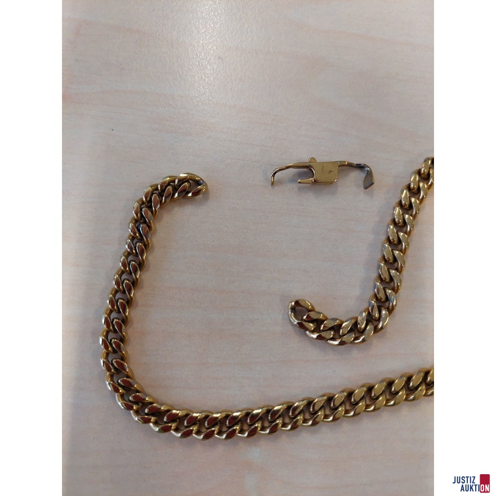 Messingkette vergoldet&comma; defekt