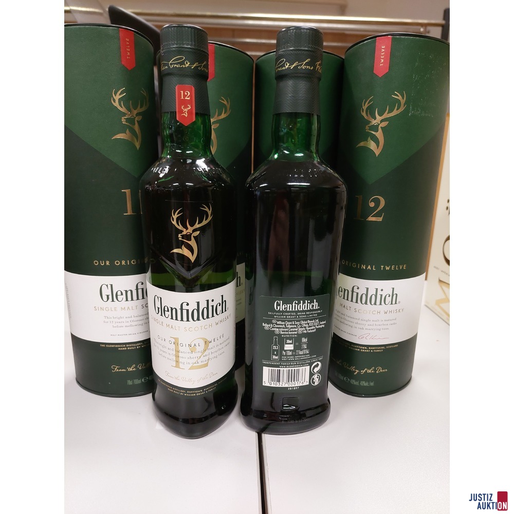 6 Flaschen Glenfiddich Single Malt Scotch Whisky