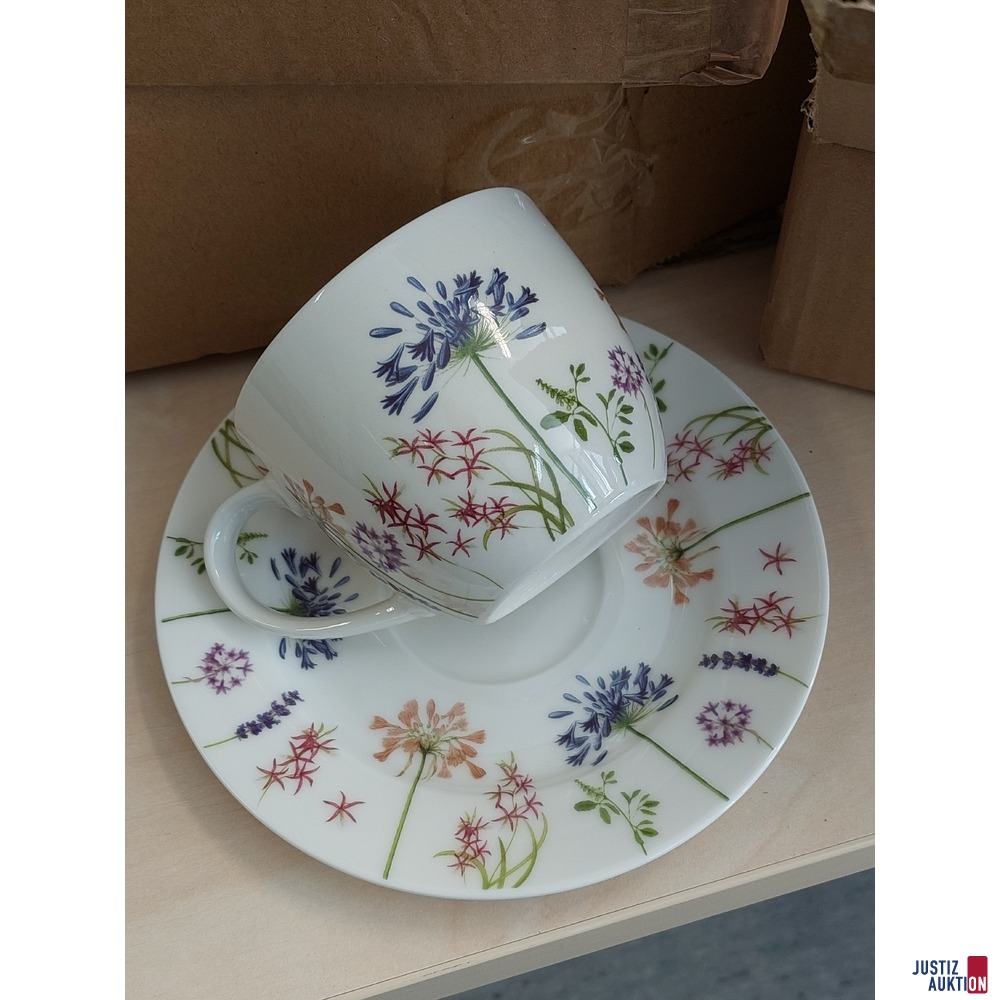 12teiliges Kaffeeservice mit der Bezeichnung Blumenfest in Originalverpackung &ndash; NEU