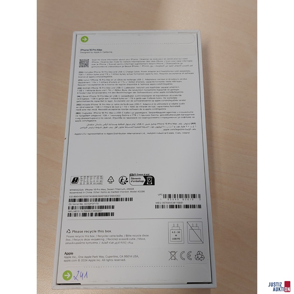 Handy der Marke Apple iPhone 16 Pro Max Desert Titanium&comma; 256GB