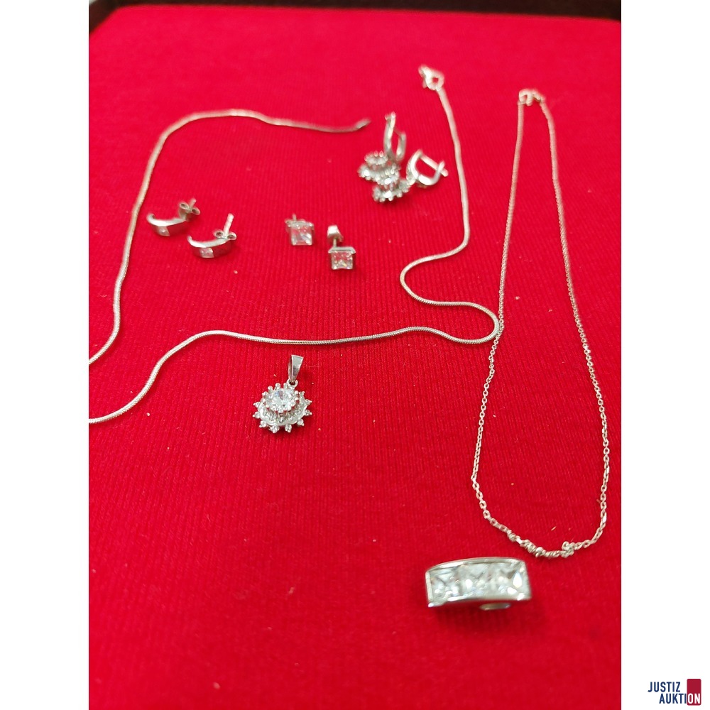1 Damen-Set 925 Silber punziert