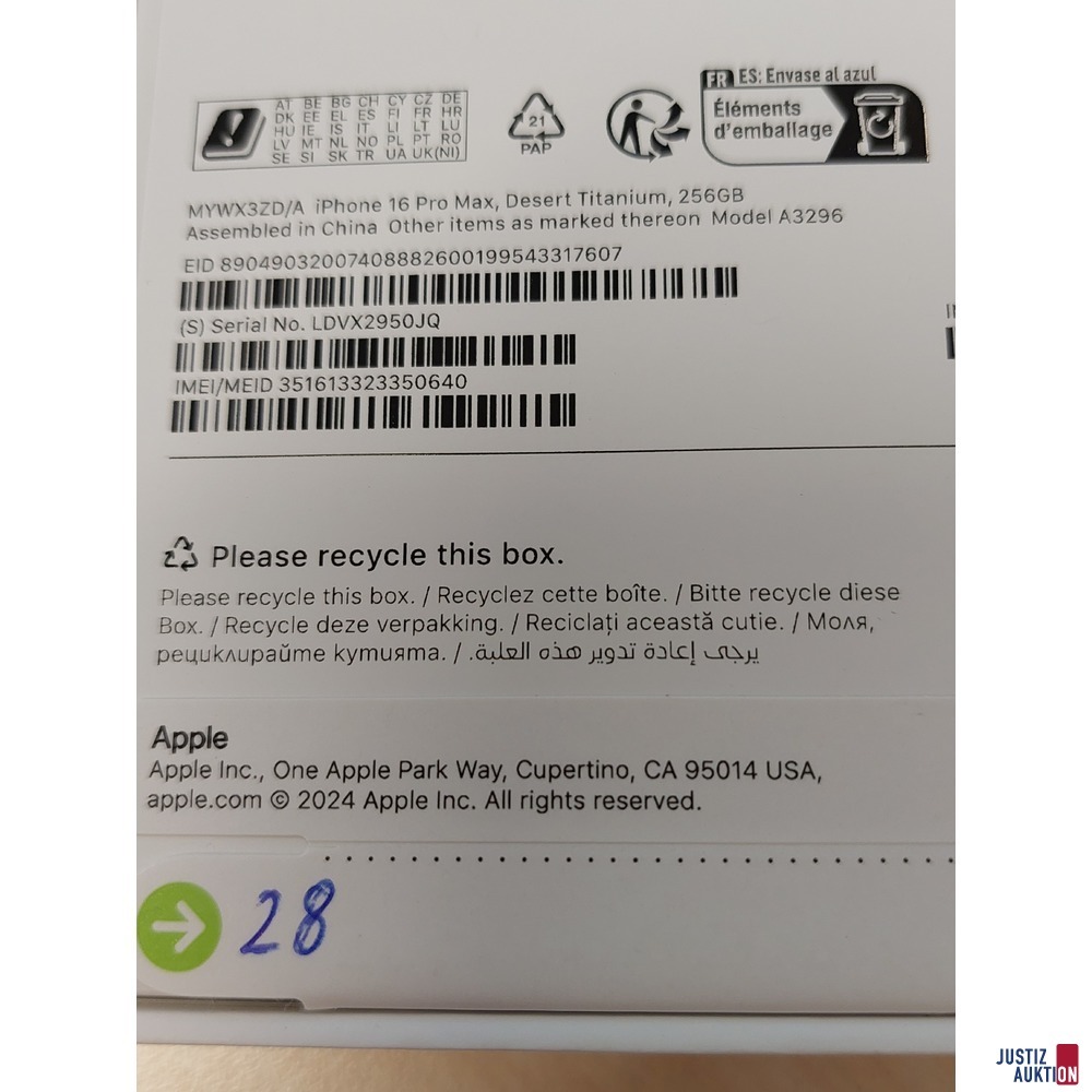 Handy der Marke Apple iPhone 16 Pro Max Desert Titanium&comma; 256GB