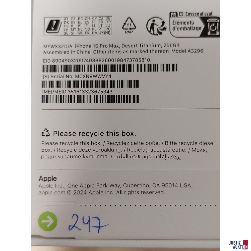 Handy der Marke Apple iPhone 16 Pro Max Desert Titanium&comma; 256GB