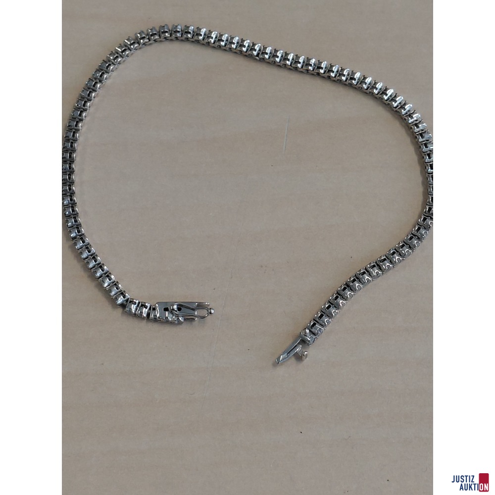 Tennisarmband 750 &permil; Wei&szlig;gold punziert